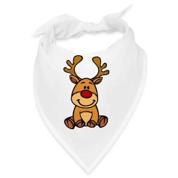 Rudolf Weihnachten Rentier - Bandana - Weiß - Vorne