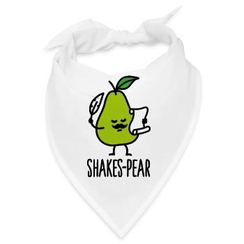 Shakes-Pear, Shakespeare lustige Birne Wortspiel Cartoon - Bandana - Weiß - Vorne