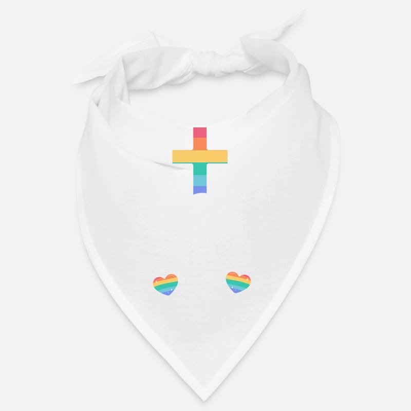 LGBTQ Regenbogen | Gott Glaube Christ Geschenkidee - Bandana - Weiß