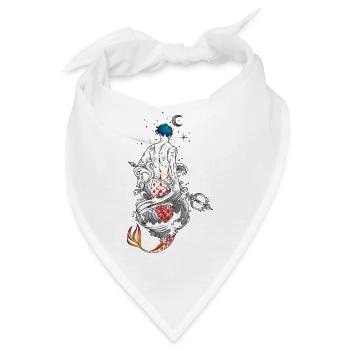 Meerjungfrau Triton Poseidon König der Ozeane - Bandana - Weiß - Vorne