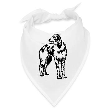 Scottish Deerhound - Bandana - Weiß - Vorne