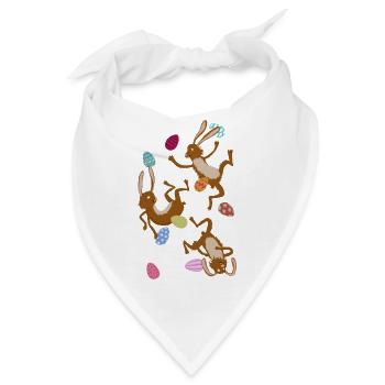 fallende Osterhasen - Bandana - Weiß - Vorne