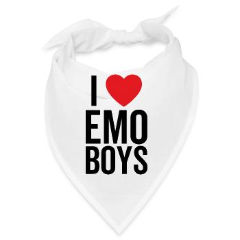 Ich liebe Emo Boys - Bandana - Weiß - Vorne