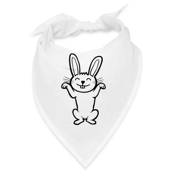 Stehendes glückliches Häschen - Bandana - Weiß - Vorne