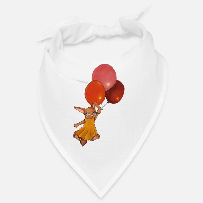 Lapin avec ballons - Bandana - blanc