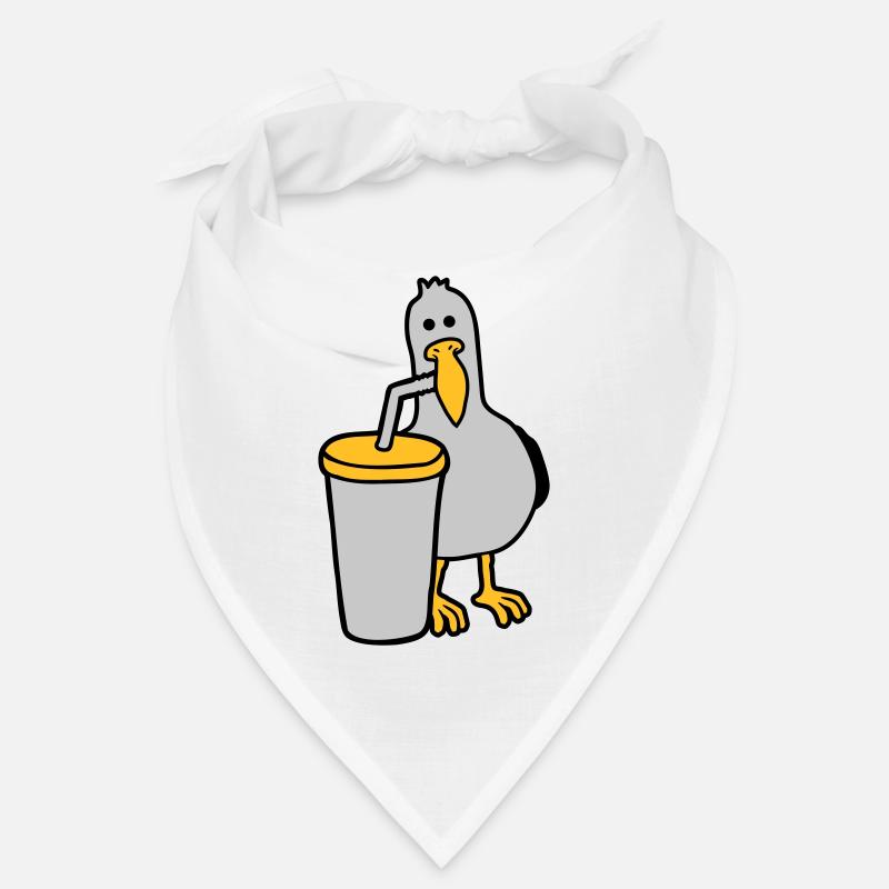La mouette boit de la boisson au cola Bandana