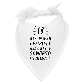 18 Geburtstag - Bandana - Weiß - Vorne