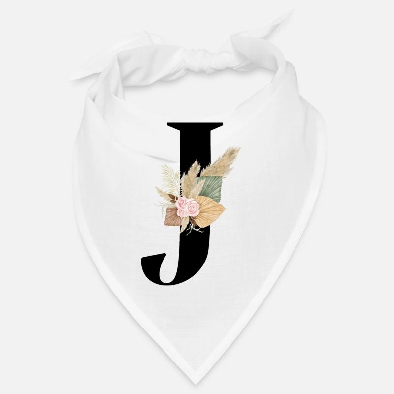 lettre J fleuris Bandana