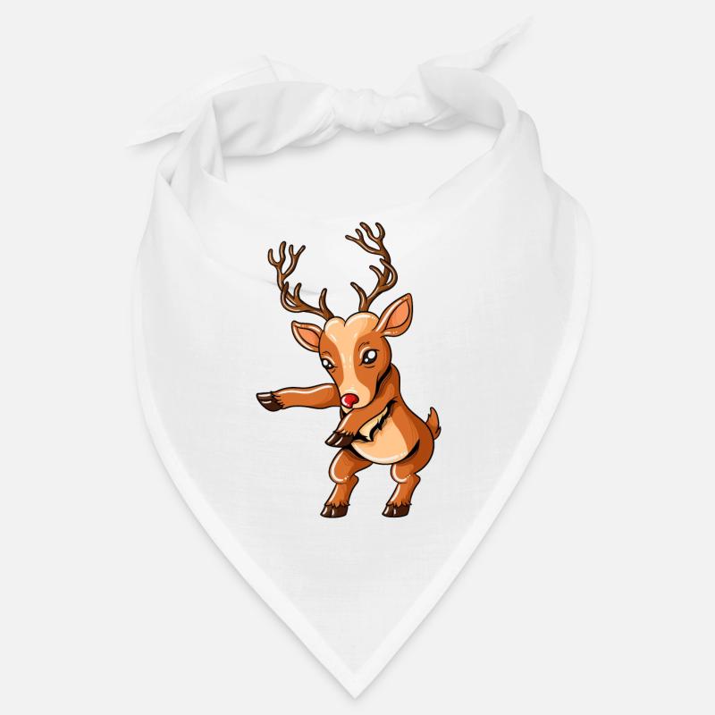 Reindeer with Christmas Cap Floss Dance Christmas Bandana