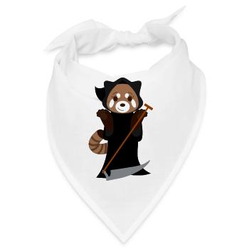 Roter Panda verkleidet als Schnitter für Halloween - Bandana - Weiß - Vorne