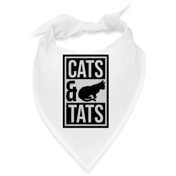 cats and tats Zitat - Bandana - Weiß - Vorne