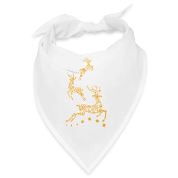 Weihnachtsrentier - Weihnachtliche goldene Rentiere - Bandana - Weiß - Vorne