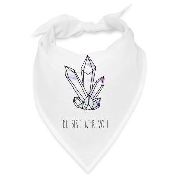 "du bist wertvoll", Spruch, Christlich - Bandana - Weiß - Vorne
