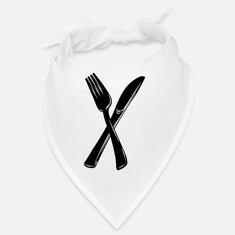 Messer und Gabel - Bandana - Weiß