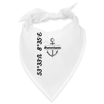 Bremerhaven Koordinaten Maritim - Bandana - Weiß - Vorne