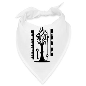 Musikalischer Baum - Bandana - Weiß - Vorne
