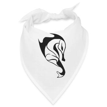 Stilisiertes Seepferdchen - Bandana - Weiß - Vorne