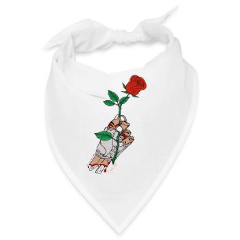 Hand Rose Zombie Comic Cybus lustig Undead - Bandana - Weiß - Vorne