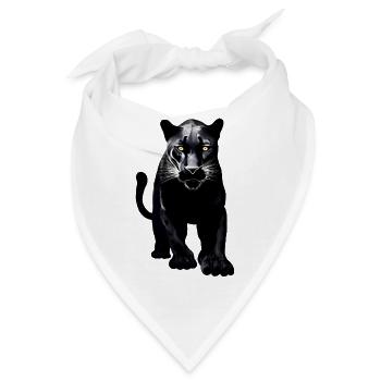 Schwarzer Leopard - Bandana - Weiß - Vorne