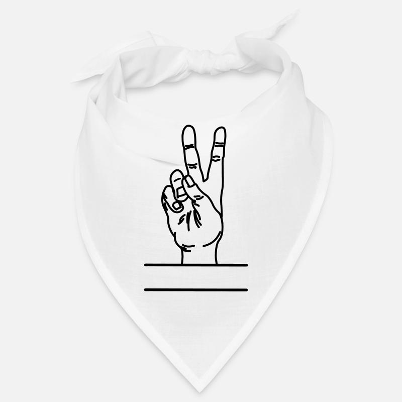 Text space with hand gesture peace Bandana