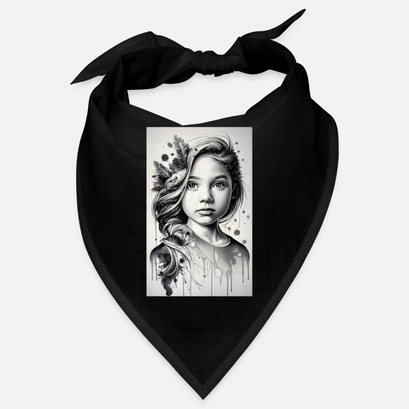 Mädchen in Schwarz und Weiß Bandana
