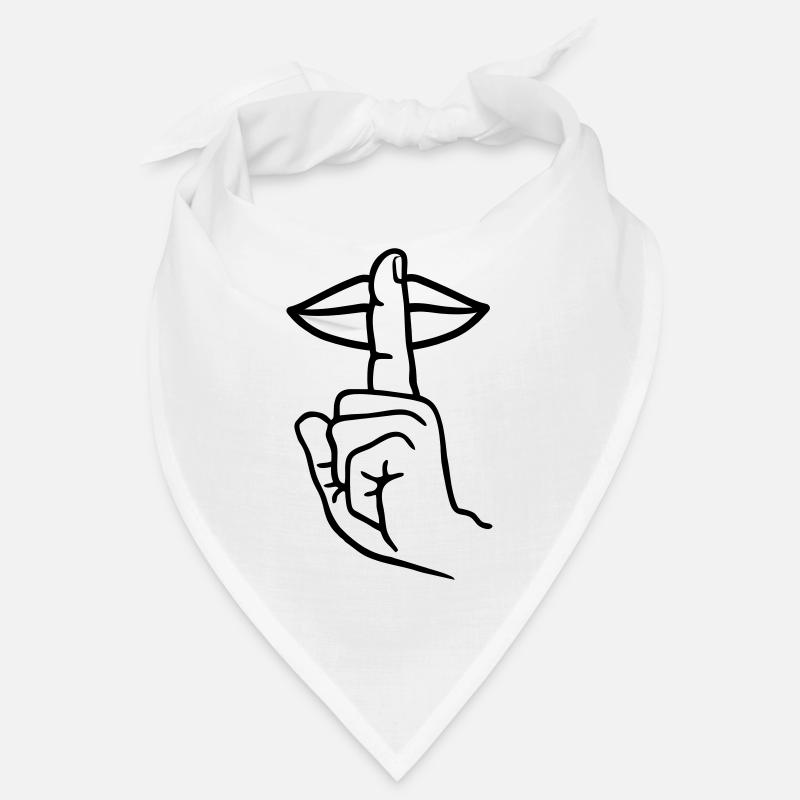 Main avec doigt silence geste de la main Bandana