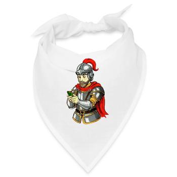 Ritter mit Smartphone - Bandana - Weiß - Vorne