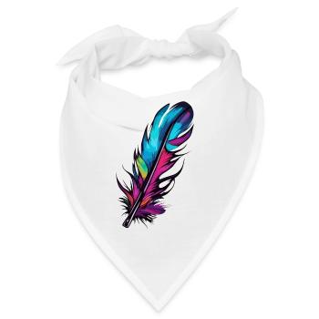 Feder /Schreibfeder / Vogelfeder / Dauenenfeder - Bandana - Weiß - Vorne