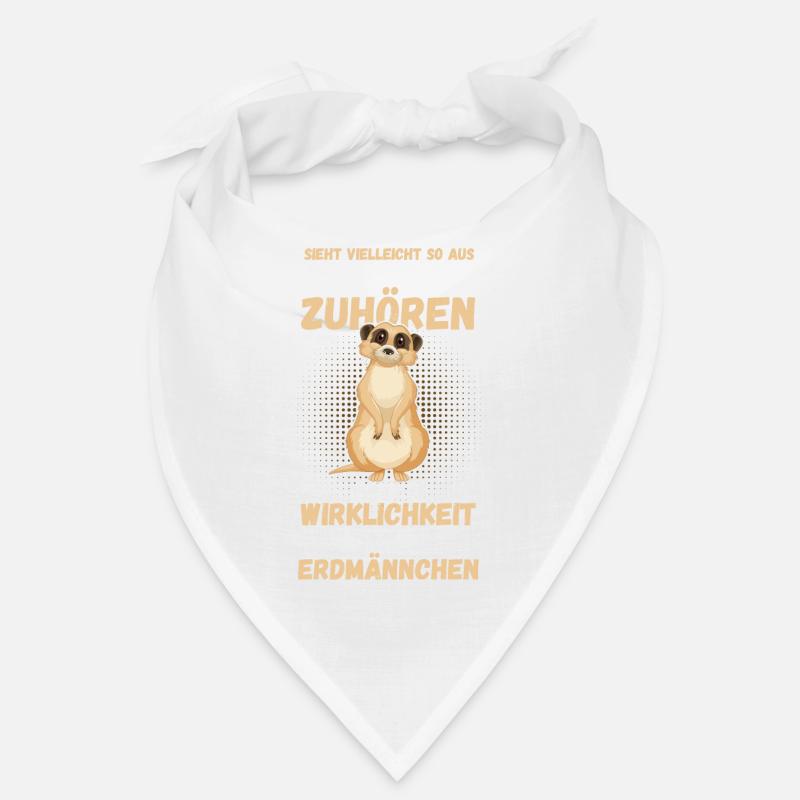 Erdmännchen - Bandana - Weiß