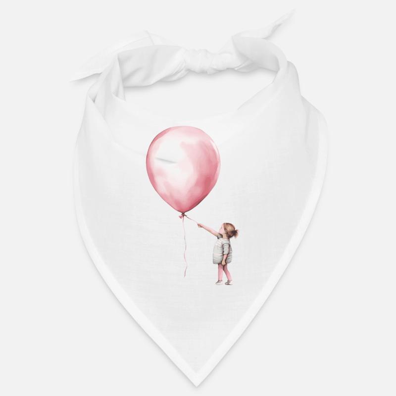 Mädchen mit Ballon Geschenk - Bandana - Weiß