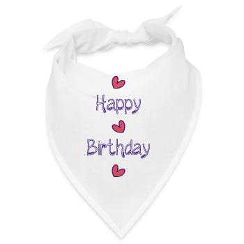 ALLES GUTE ZUM GEBURTSTAG. JAHRESTAG. - Bandana - Weiß - Vorne