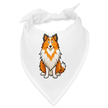 Alert Shetland Schäferhund Digitale Kunst - Bandana - Weiß - Vorne