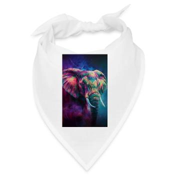 Elefanten Portrait - Bandana - Weiß - Vorne