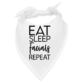 Eat Sleep Facials Repeat - Bandana - Weiß - Vorne