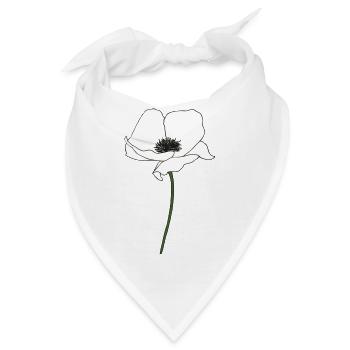 mohnblume weiss - Bandana - Weiß - Vorne