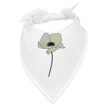 mohnblume beige - Bandana - Weiß - Vorne