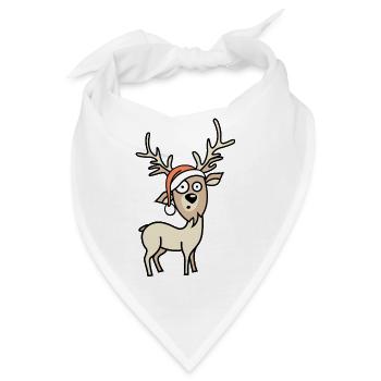lustiges Rentier Weihnachten comic cartoon Symbol - Bandana - Weiß - Vorne