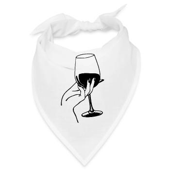 Rotwein-Liebhaber - Bandana - Weiß - Vorne