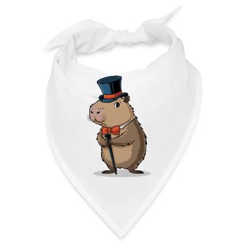 Capybara in einem adretten Anzug - Bandana - Weiß - Vorne