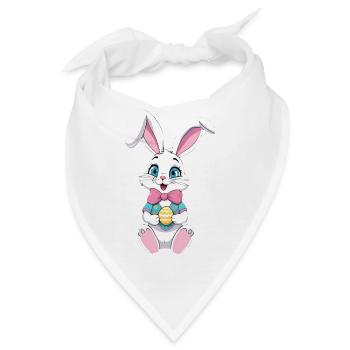 Osterhase mit Ostereiern - Bandana - Weiß - Vorne