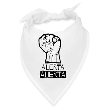 Faust Hoch Alerta Antifaschistisch Antifa 161 - 02 - Bandana - Weiß - Vorne