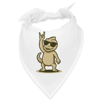 Rock on, Chamäleon! - Bandana - Weiß - Vorne