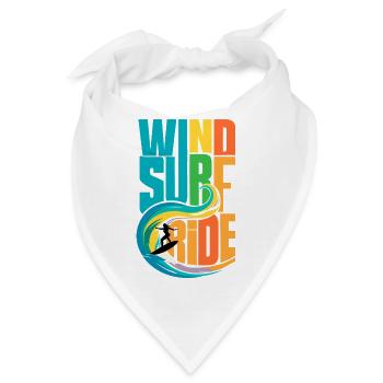 Farbenfrohe Windsurf-Ride-Action-Kunst - Lebendige Gewässer - Bandana - Weiß - Vorne