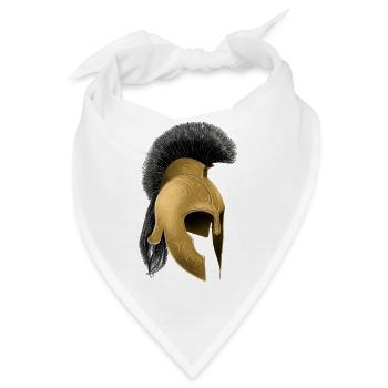 Antiker Gladiatorenhelm mit schwarzem Mangen - Bandana - Weiß - Vorne