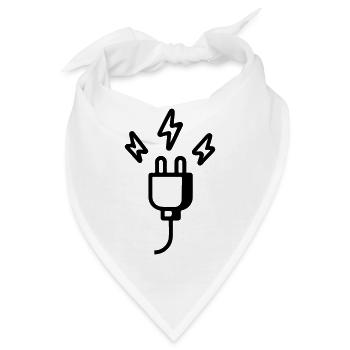 Strom Stecker Symbol - Bandana - Weiß - Vorne