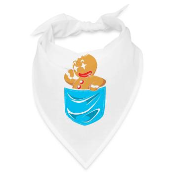 Lebkuchen Weihnachten Lebkuchenmann Gingerbread - Bandana - Weiß - Vorne