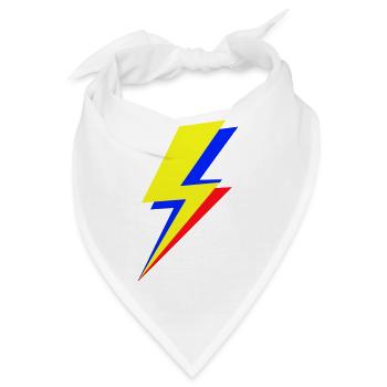 Geometrischer mehrfarbiger Blitz - Bandana - Weiß - Vorne