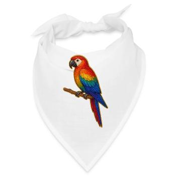 Bunter Papagei Patchwork - Bandana - Weiß - Vorne