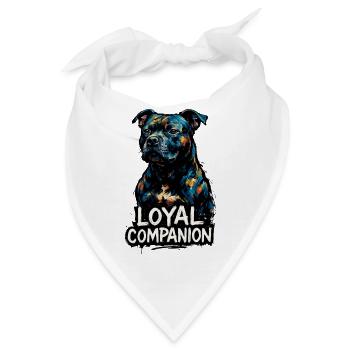 Staffordshire Bullterrier - treuer Begleiter - Bandana - Weiß - Vorne