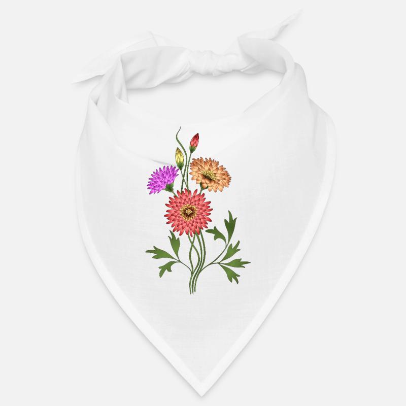 Blumen - Bandana - Weiß